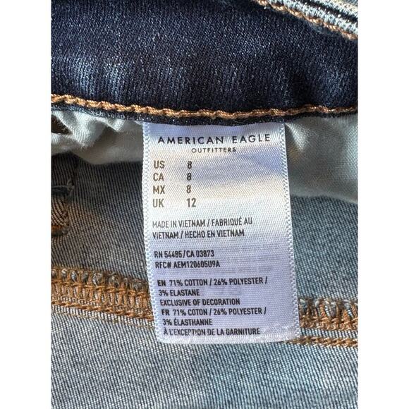 American Eagle rolled cuff Jean shorts size women's 8, Next Level Stretch - Picture 5 of 9